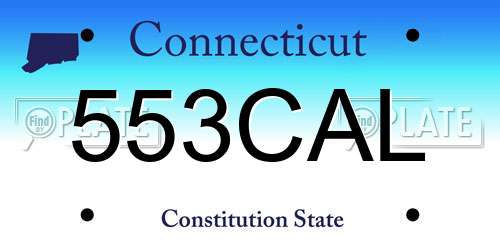 553CAL Connecticut License Plate