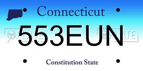 553EUN Connecticut License Plate