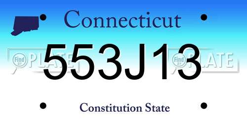 553J13 Connecticut License Plate