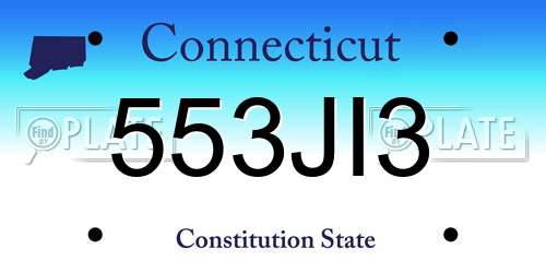 553JI3 Connecticut License Plate