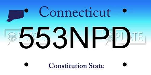 553NPD Connecticut License Plate