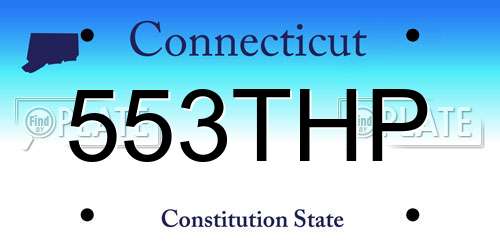 553THP Connecticut License Plate