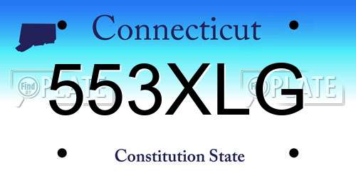 553XLG Connecticut License Plate