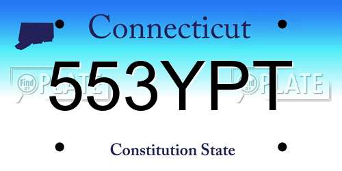 553YPT Connecticut License Plate