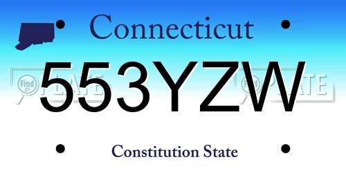 553YZW Connecticut License Plate