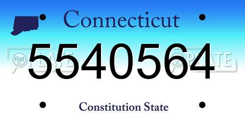 5540564 Connecticut License Plate