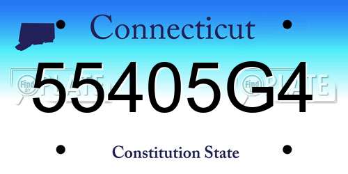 55405G4 Connecticut License Plate