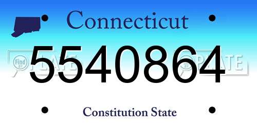 5540864 Connecticut License Plate