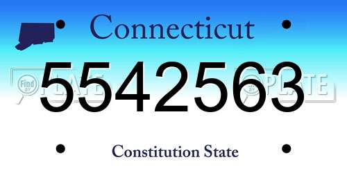 5542563 Connecticut License Plate