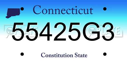 55425G3 Connecticut License Plate