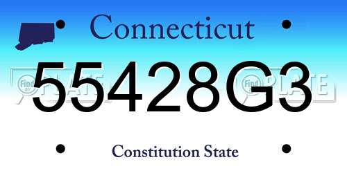 55428G3 Connecticut License Plate