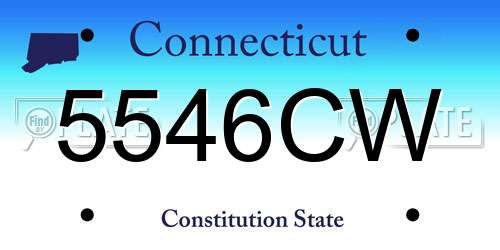 5546CW Connecticut License Plate
