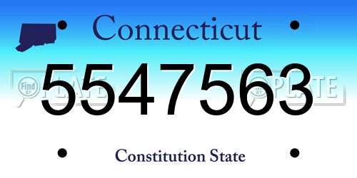 5547563 Connecticut License Plate