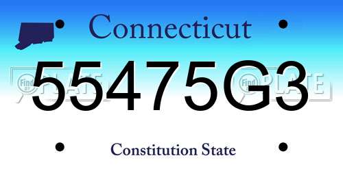 55475G3 Connecticut License Plate