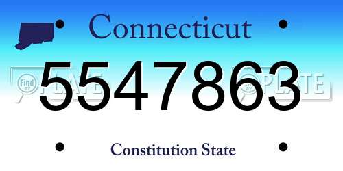 5547863 Connecticut License Plate