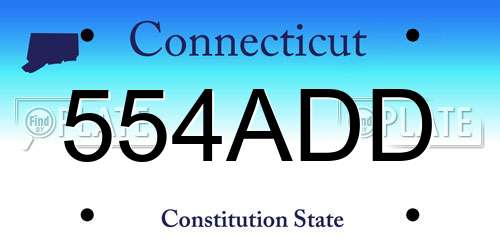 554ADD Connecticut License Plate