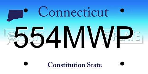 554MWP Connecticut License Plate