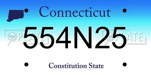 554N25 Connecticut License Plate