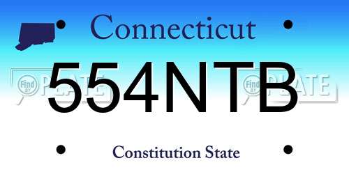 554NTB Connecticut License Plate