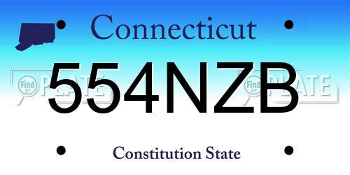 554NZB Connecticut License Plate