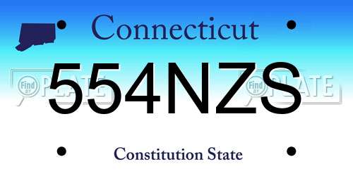 554NZS Connecticut License Plate