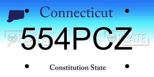 554PCZ Connecticut License Plate