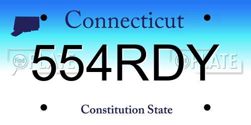554RDY Connecticut License Plate