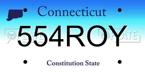 554ROY Connecticut License Plate