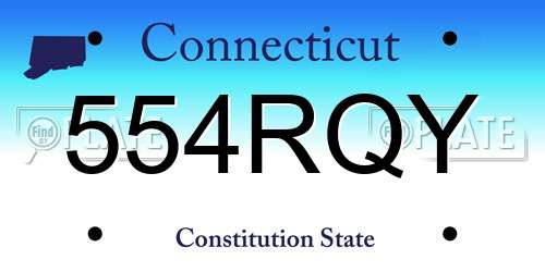 554RQY Connecticut License Plate