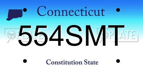 554SMT Connecticut License Plate