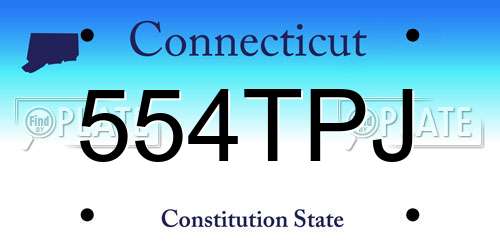 554TPJ Connecticut License Plate
