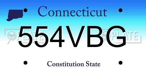 554VBG Connecticut License Plate