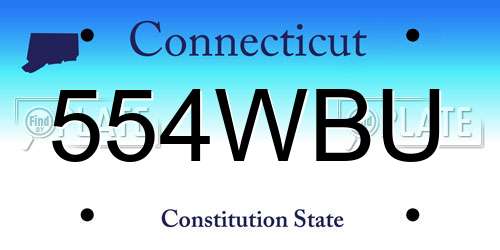 554WBU Connecticut License Plate