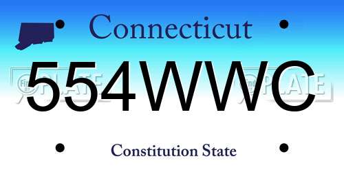 554WWC Connecticut License Plate