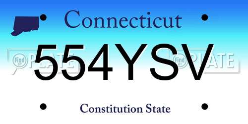 554YSV Connecticut License Plate