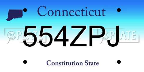 554ZPJ Connecticut License Plate