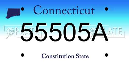 55505A Connecticut License Plate