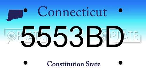 5553BD Connecticut License Plate