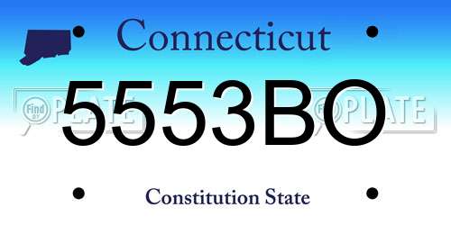 5553BO Connecticut License Plate