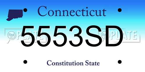 5553SD Connecticut License Plate
