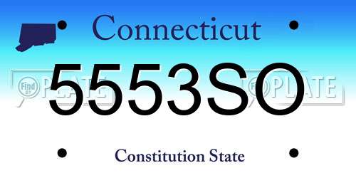 5553SO Connecticut License Plate