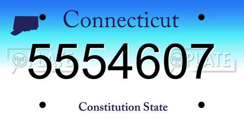 5554607 Connecticut License Plate