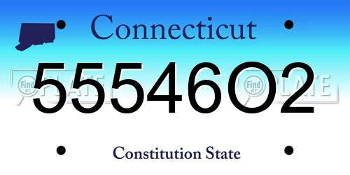 55546O2 Connecticut License Plate