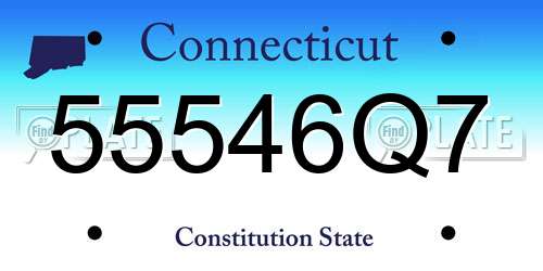 55546Q7 Connecticut License Plate