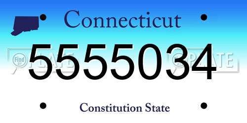 5555034 Connecticut License Plate