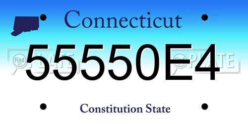 55550E4 Connecticut License Plate
