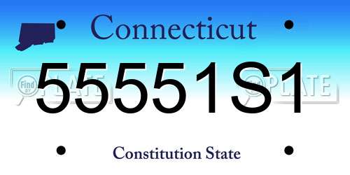 55551S1 Connecticut License Plate