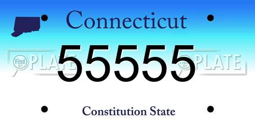 55555 Connecticut License Plate