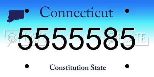 5555585 Connecticut License Plate
