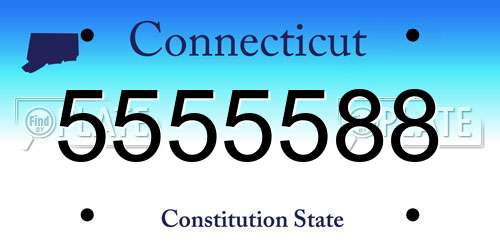 5555588 Connecticut License Plate